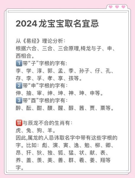 属龙取什么名字好_属龙宝宝起名禁忌