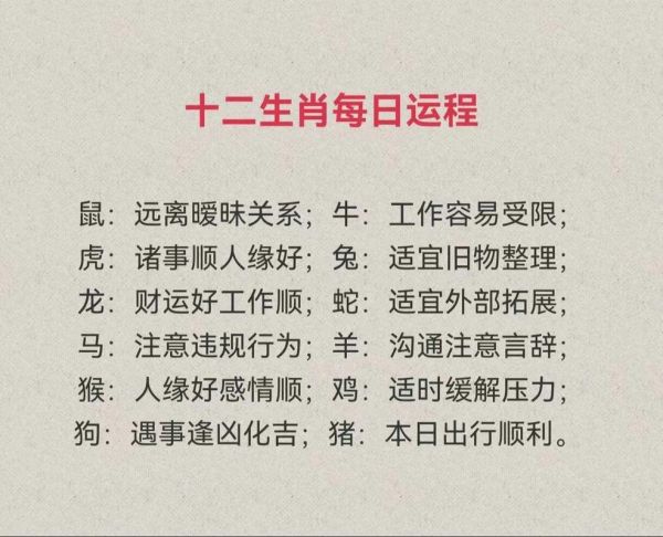十二生肖本月运势详解_2024年6月运势查询