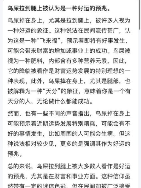 鸟屎掉身上是吉兆吗_鸟屎财运如何提升